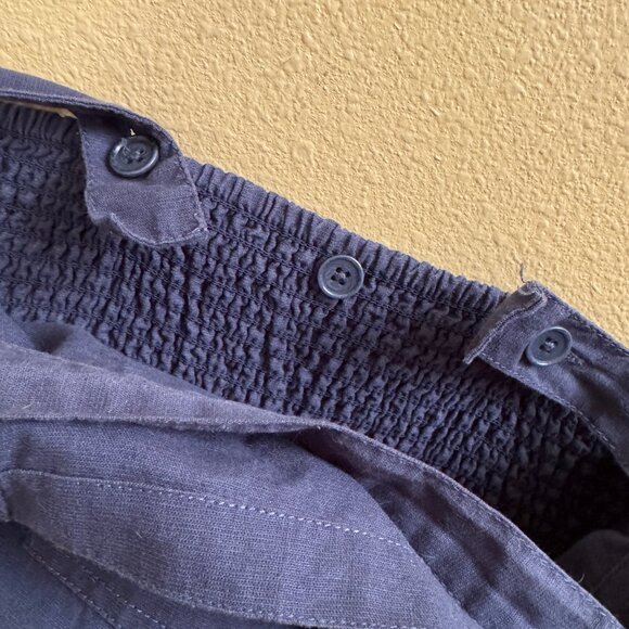 Lucy & Yak Emmy Dungaree: Organic Cotton & Linen (Navy Blue) - Picture 6 of 10